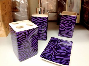 Purple Zebra Bathroom Set